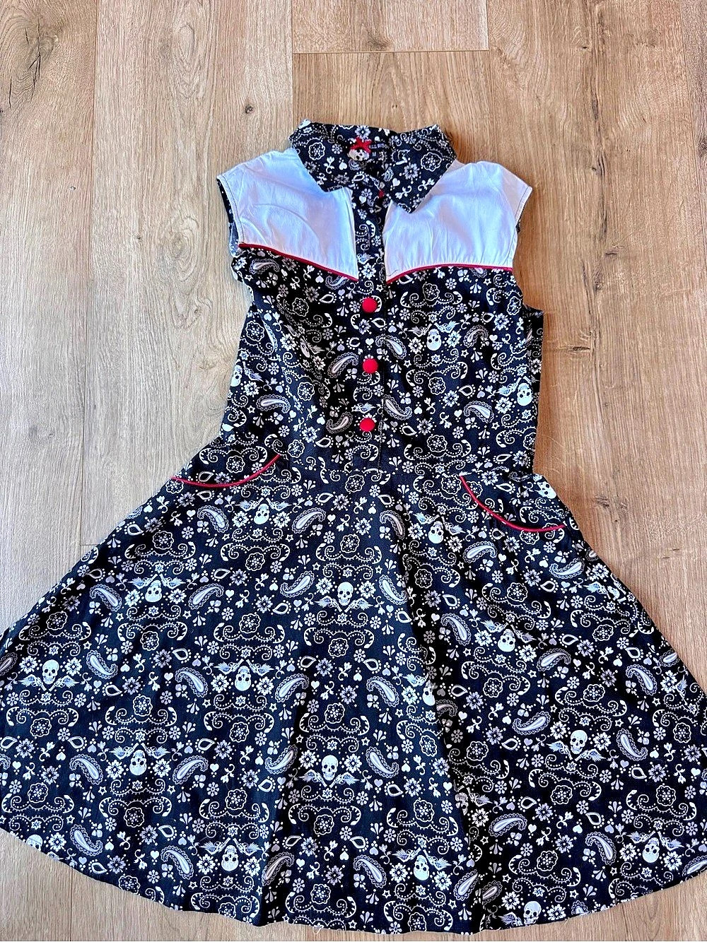 Hell Bunny Colorado Bandana Dress Black & White Like New Size medium